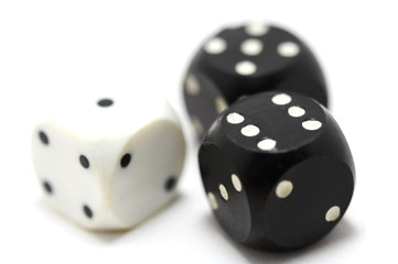 Playing bones isolsted on white