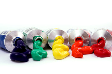 primary colors coming out of tubes