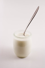 Fresh yogurt on a white background