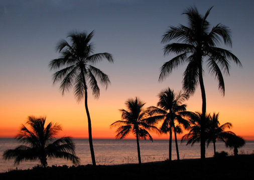 a beautiful sunset on Sanibel Island florida
