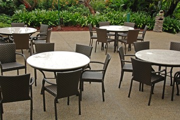 table and chair at the eating house