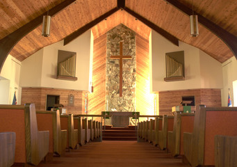 Inside a church.