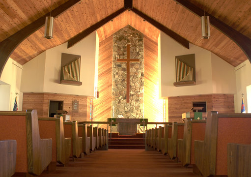 Inside a church.