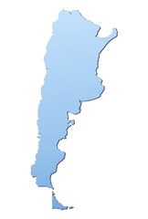 Argentina map filled with light blue gradient