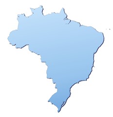 Brazil map filled with light blue gradient