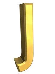 gold 3d letter J