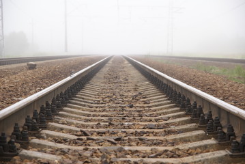 Railway in a fog