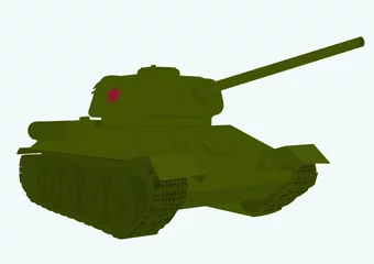 Door stickers Military  legendary Russian tank of the second world war T 34 