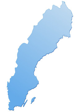 Carte de Suède bleu