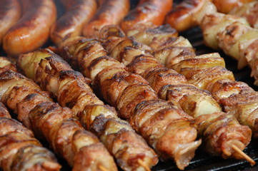 Meat grilled - almost ready to eat.