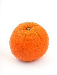 close up of a fresh orange fruit on white background