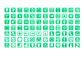 web icons set green