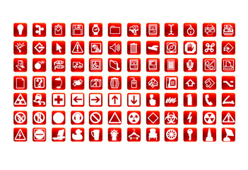 web icons set red