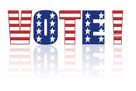Star and stripe Vote word - american election concept