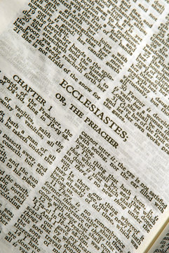 close up detail of antique holy bible  ecclesiastes
