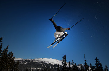 Blue Skies and Big Air in Whistler, BC, Canada.