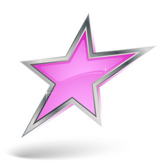 Obraz premium étoile rose avec contour en métal