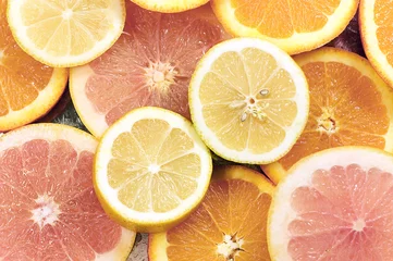 Deurstickers plakjes citrusvruchten © Lemonade