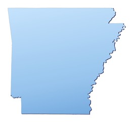 Arkansas(USA) map filled with light blue gradient