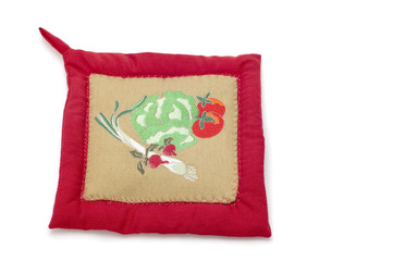 object on white - kitchen utensil oven glove