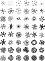 set of 48 snowflakes