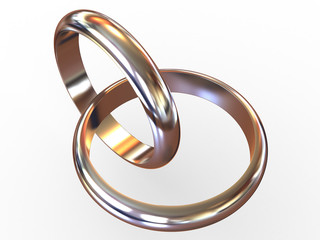 Wedding rings. 3d