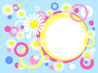 Circles and flowers background