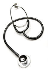 medical stethoscope isolated on white close up