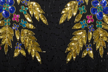 Fabric sparkling jewelry background 