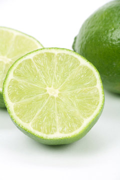 green Lime with white background