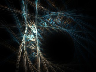Abstract fractal background. Magic light rays 3d.