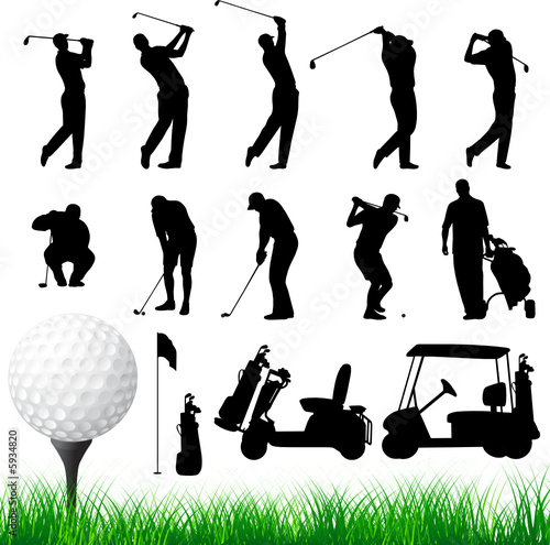 "Vector Golfer silhouettes " Stock image and royalty-free vector files