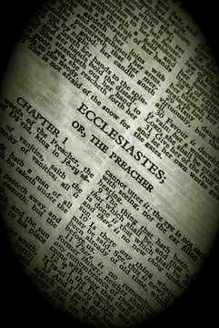  antique holy bible open to the book of ecclesiastes