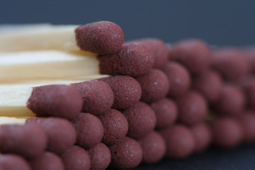 Match isolated on blue. Blur image