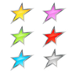 Lot de 6 étoiles colorées