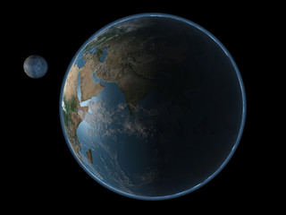Moon orbiting Earth