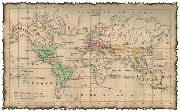 Fototapeta Ancient map of the world