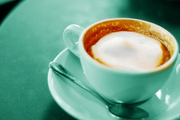 Cup of cappuccino coffee