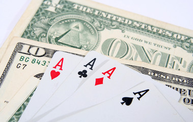 Macro image of money isolated on white