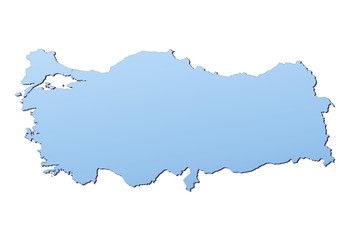 Fototapeta premium Turkey map filled with light blue gradient