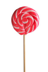 Red lollipop isolated on white