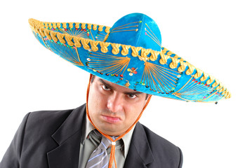 Portrait of a Angry Mexican Businessman