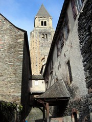 Conques - clocher de l'abbatiale