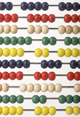 Abacus caclulator with colored beads