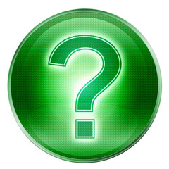 question symbol icon green, isolated on white background.