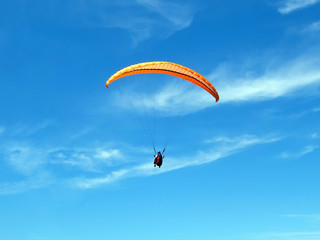 Paraglider airborne