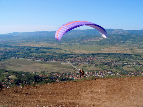 Paraglider airborne