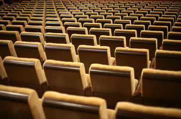 Fototapeta premium Empty chairs at cinema or theater