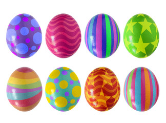 Fototapeta na wymiar Colorful Easter eggs isolated in white background