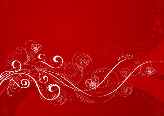 Valentines day love background, vector illustration